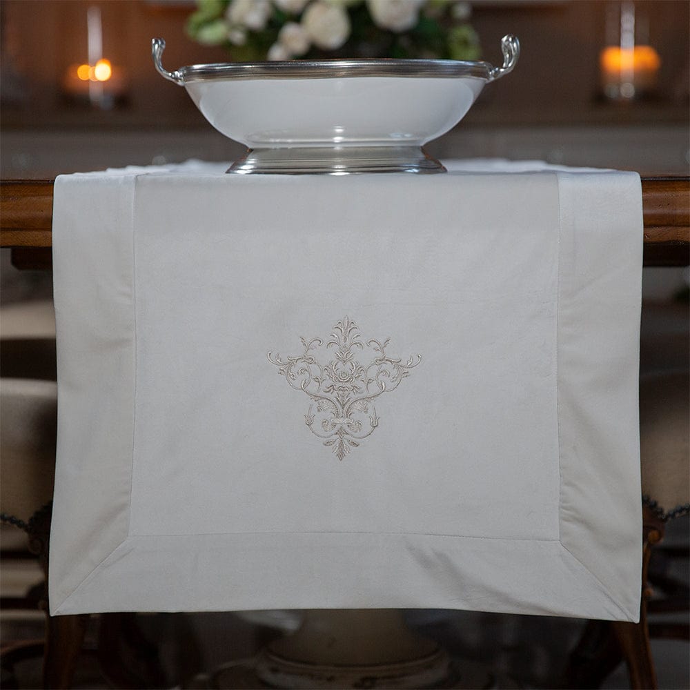 Victorian Velvet Table Runner-Cream