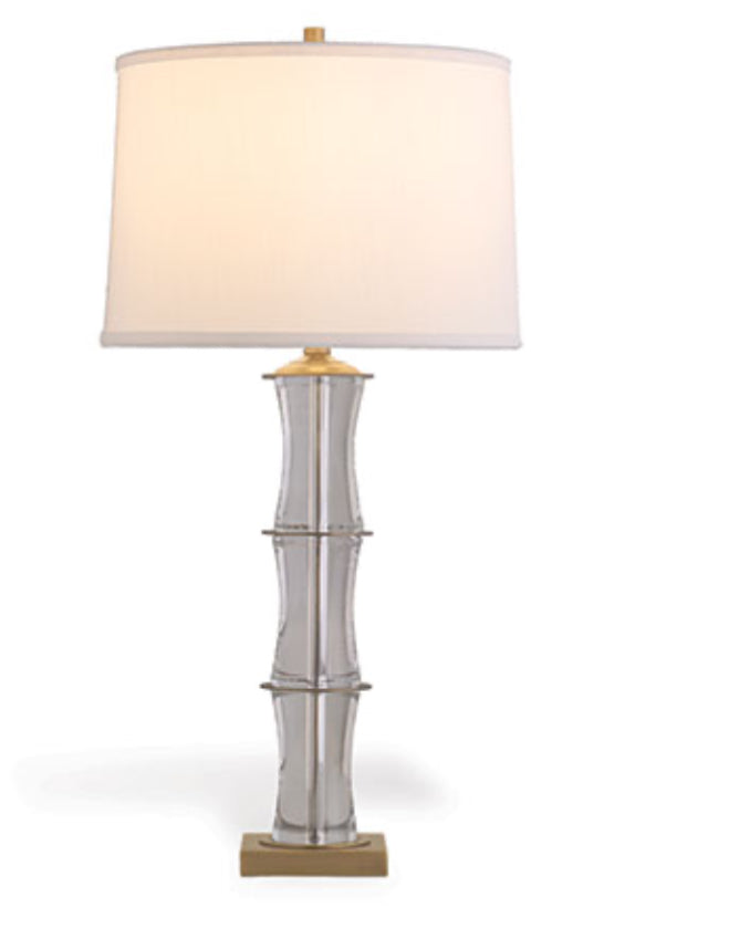 Rivoli Crystal/Aged Brass Lamp