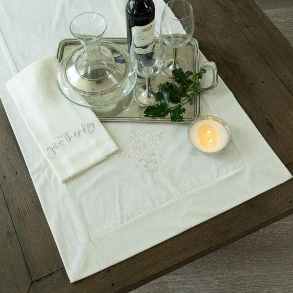 Victorian Velvet Table Runner-Cream